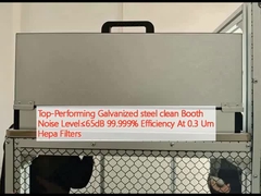 সর্বোচ্চ পারফরম্যান্স গ্যালভানাইজড স্টিল পরিষ্কার বুথ গোলমাল স্তর≤65dB 99.999% দক্ষতা 0.3 Um Hepa ফিল্টার