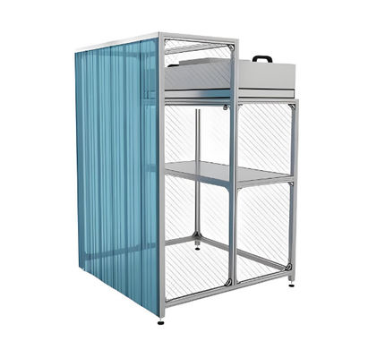 কাস্টমাইজযোগ্য এয়ারফ্লো ক্লিন রুম বুথ 99.99% 0.3um পোরোসিটি এবং কোল্ড-রোল স্টিল / স্টেইনলেস স্টিলের বডি উপাদান সহ